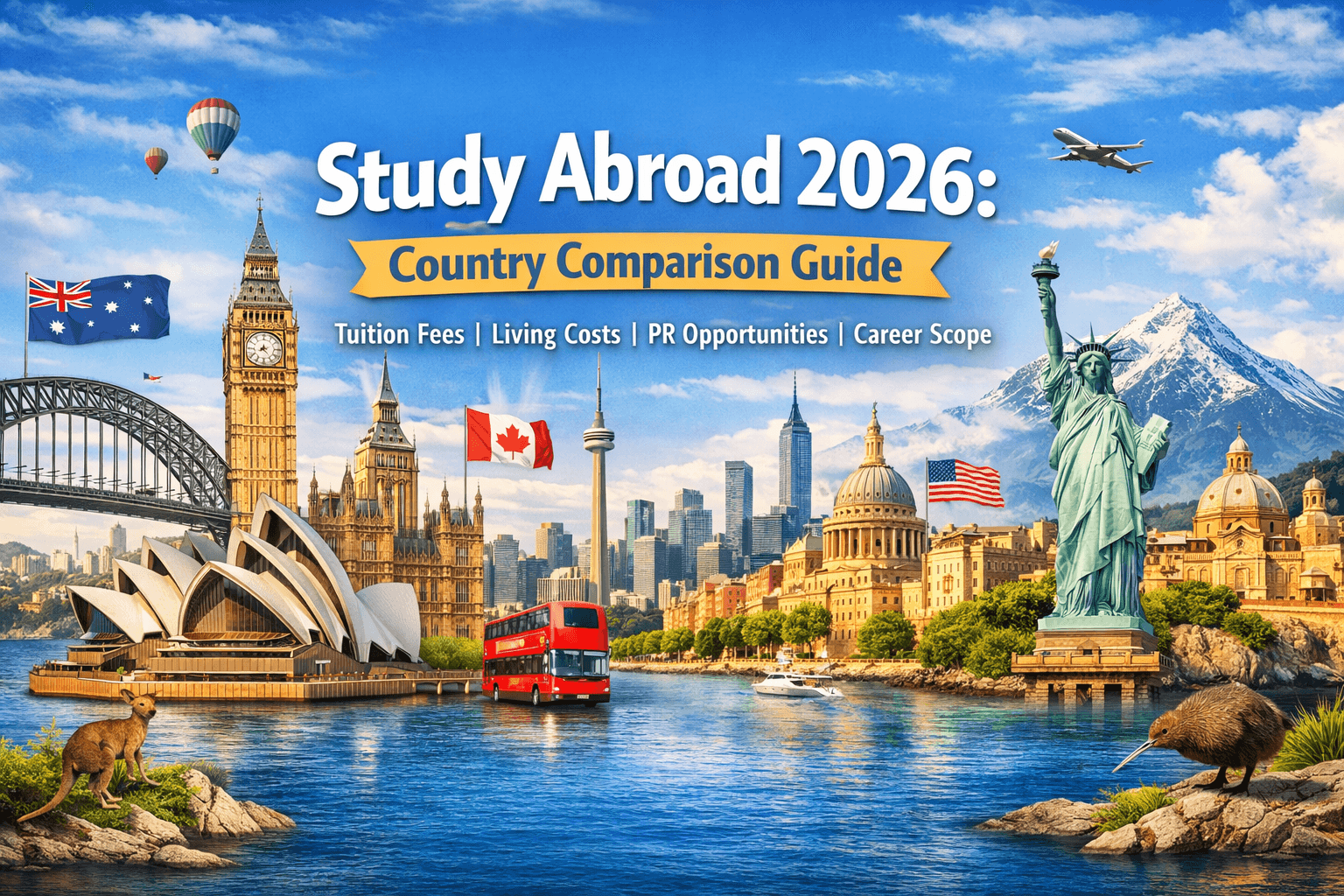 Study Abroad Country Comparison 2026: Australia vs UK vs Canada vs USA vs New Zealand vs Malta – Which One is Best for You?
